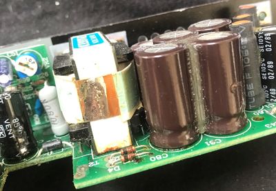 Cluster of leaking capacitors